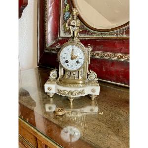 Bronze Clock By Louis Bricot, Louis XVI, 19th Century 