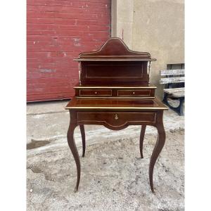 Bonheur Du Jour, Louis XV, In Mahogany From The 19th Century 