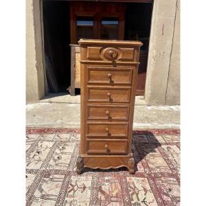 Napoleon III Bedside Table, In Walnut, 19th Century 