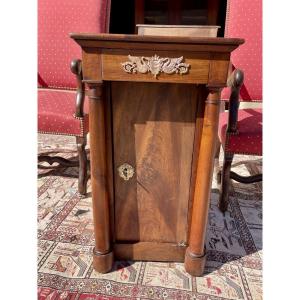 19th Century Empire Walnut Bedside Table 