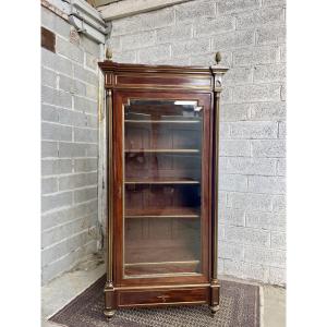 Louis XVI Mahogany Bookcase, Display Case, 19th Century