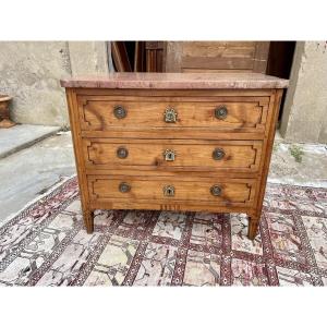 Louis XVI Chest Of Drawers In Solid Walnut From The 18th Century
