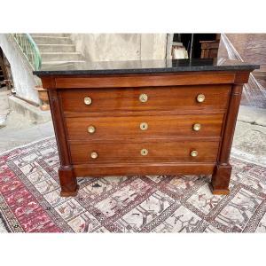 Empire Chest Of Drawers In Mahogany, 19th Century