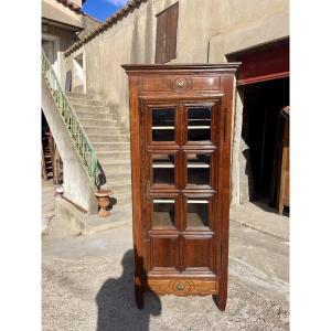 Bonnetiere Louis XV Walnut Display Case, 18th Century 