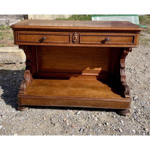 19th Century Oak Restoration Console Table 