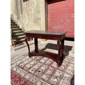 Console, Restoration With Mahogany Cross, 19th Century 