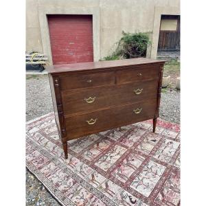 Louis XVI Style Chest Of Drawers, In Mahogany, Dating From The Late 19th Century 