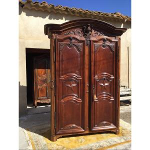Antique 18th-century Lyon Regency Style Walnut Wardrobe 