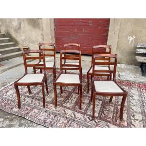 Set Of Six Period Mahogany Restoration Chairs, Circa 1900