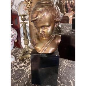 19th Century Bronze Bust Of A Child 