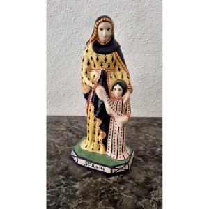 Holy Trinity Saint Anne, Quimper Earthenware, 20th Century