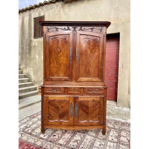 Louis XV Style Two-part Buffet In Cherry Wood, Dating From The 17th Century 