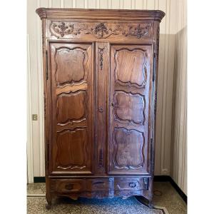Provençal, Regency Style Walnut Wardrobe From The 18th Century