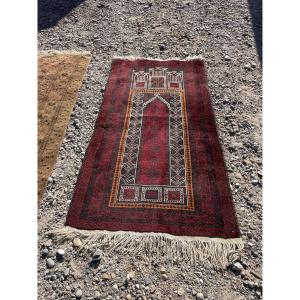 Afghan Wool Oriental Prayer Rug 20th Century