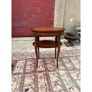 Louis XVI Marquetry Pedestal Table, Circa 1900