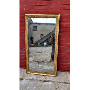 Large Louis XVI Period Gilded Wood Mantel Mirror