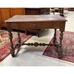Louis XIII Oak Desk, 19th Century