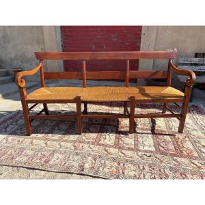 19th Century Provencal Walnut Radassier Bench Seat