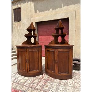 Pair Of Galbees Corner Restorations 19th Century Period