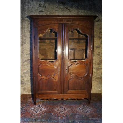 Cabinet Library, Louis XV In Oak, XIXth