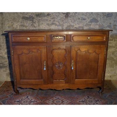 Louis XV Sideboard In Oak, Eighteenth Time