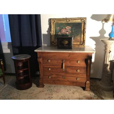 Restoration Commode In Walnut With Crosse XIXth