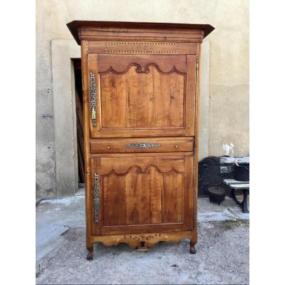 Vendéen Cabinet In Louis XV Style In Cherry, 19th Century