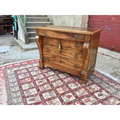 Commode Restauration En Noyer Blond D époque 19emsiècle