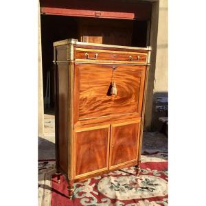 Louis XVI Secretary In Mahogany 18th Time