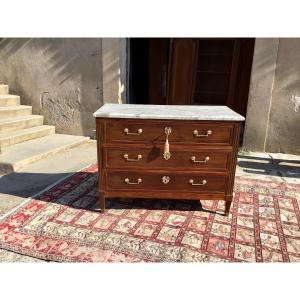 Louis XVI Commode In Mahogany 18th Time