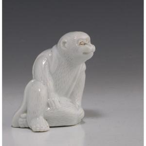 Japanese Hirado Figure Of A Monkey 19th