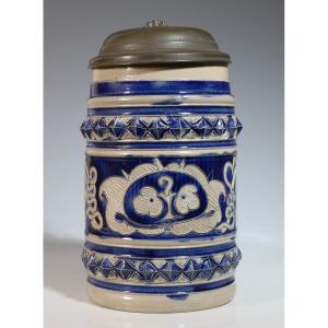 A German Westerwald E18thc Beer Stein