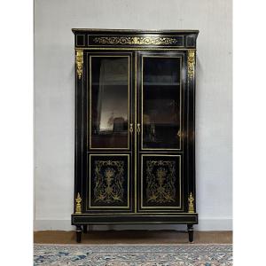 Napoleon III Library Engraved Brass Marquetry