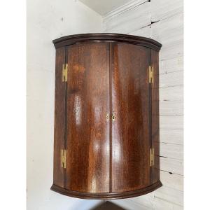 English Oak Hanging Corner Cabinet