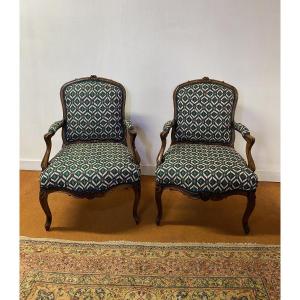 Pair Of 18th-century Walnut Armchairs