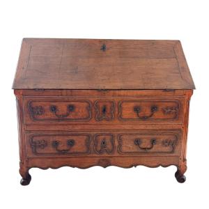 18th-century Oak Writing Desk – Drop-front And 15 Drawers