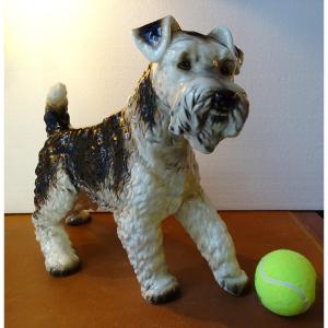 Large Fox Terrier In Porcelain Years 50/60