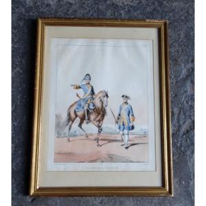 Lithograph "volontairers Du Dauphiné" Mid 19th