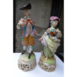 Pair Of Large Porcelain Statues 19th