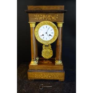 Inlaid Portico Clock Charles X
