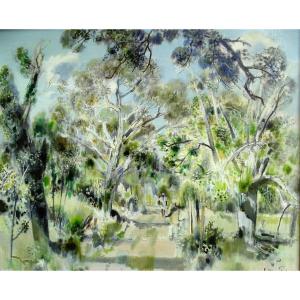 Gabriel Deschamps Oil On Canvas Landscape Of Provence 20th