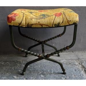 Wrought Iron X Stool 1950s