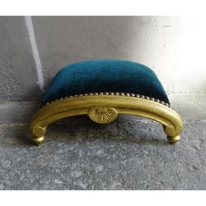 Small Gilded Wooden Footstool 1900