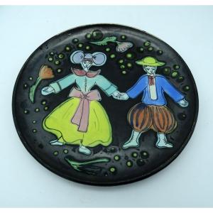 Cerenne Vallauris Plate By Yves Neveu 20th