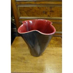Elchinger Corolla Vase In Glazed Terracotta 20th