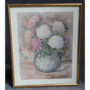 Christian Guillermet Watercolor Peonies 20th