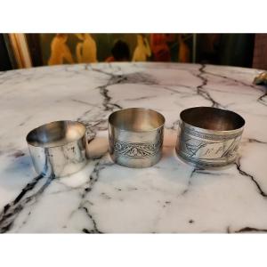 Set Of 3 Silver Napkin Rings