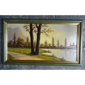 Paul Gobert Oil On Cardboard l'Isère At Veurey 20th