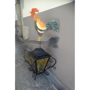 Wrought Iron Lantern And Weather Vane 50's
