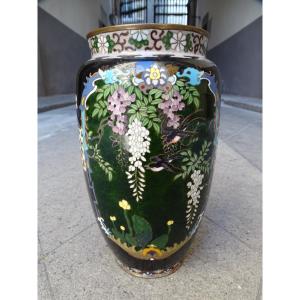 Vase In Cloisonné Enamels  Meiji Period Japan